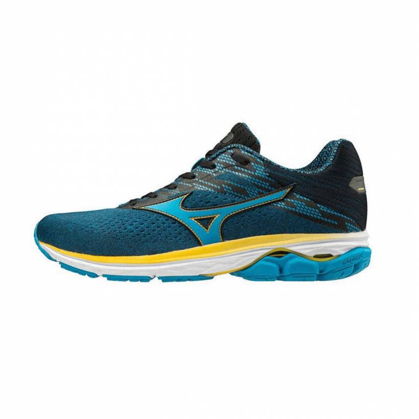 Chaussures Homme Mizuno Wave Rider 23 Jaune Bleu SS20