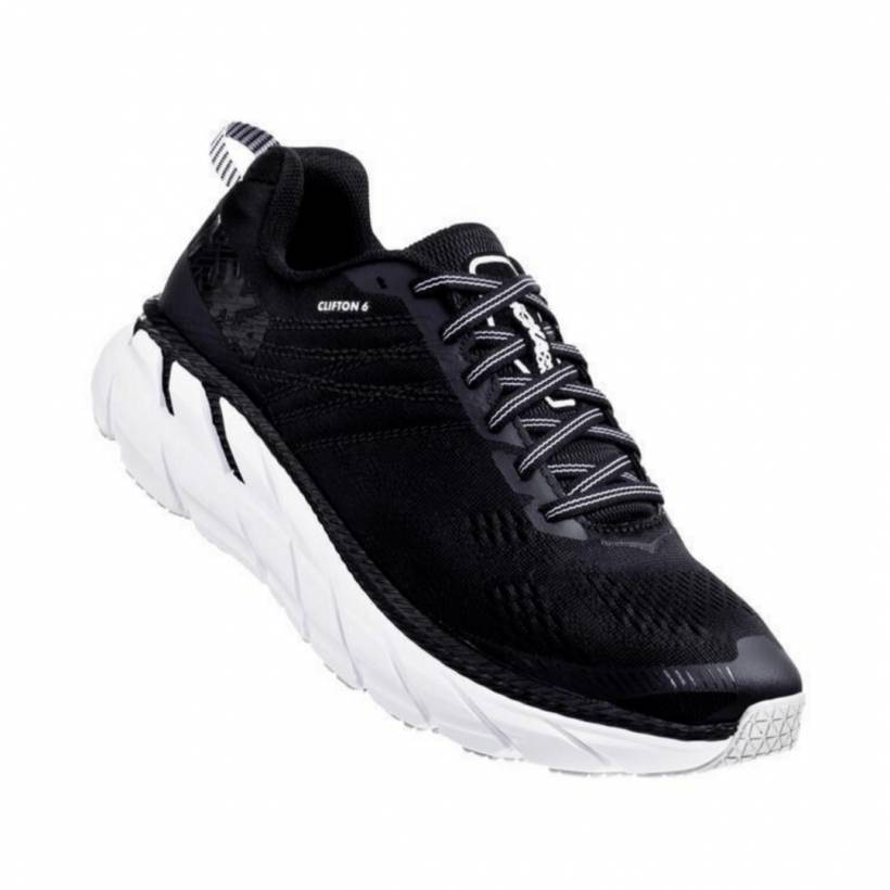 Zapatillas Hoka One One Clifton 6 Negro Blanco OI19 Mujer