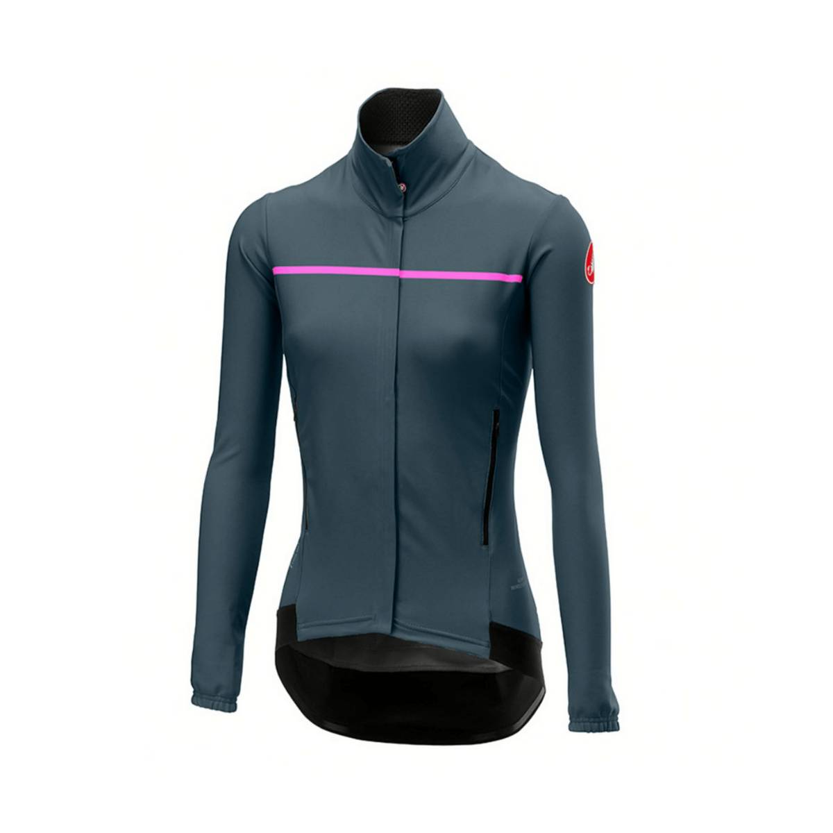 Maglia Castelli Perfetto Rosso Corsa da donna manica lunga grigio chiaro