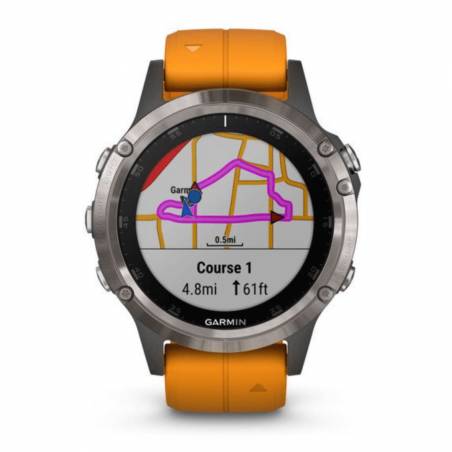 Garmin Fenix 5X Plus szafirowo-tytanowy pomarańczowy
