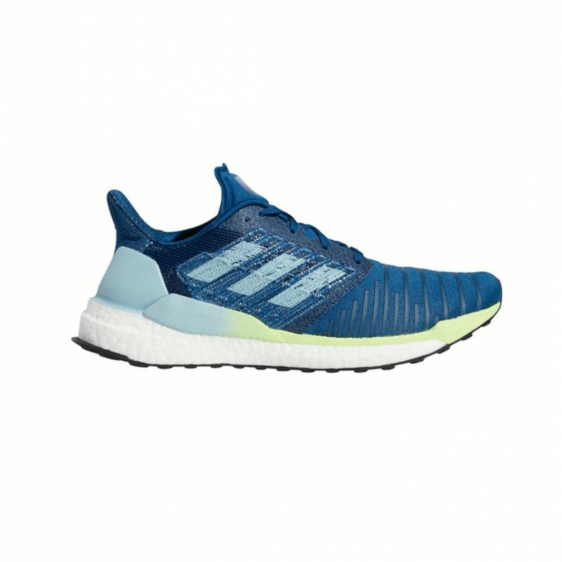 Tênis de corrida masculino Adidas Solar Boost azul turquesa limão SS19