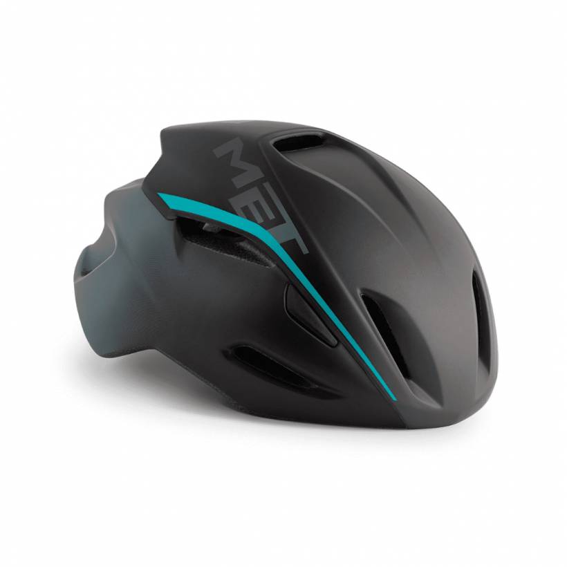 Aero MET Manta Black Cyan Helmet