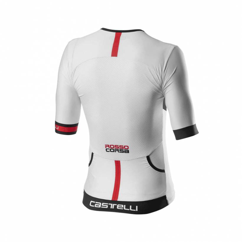 Castelli Free Speed 2 Race Top Rosso Corsa Short Sleeve White Jersey
