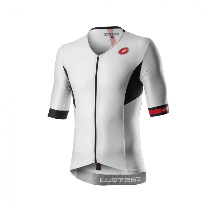 Castelli Free Speed 2 Race Top Rosso Corsa Short Sleeve White Jersey
