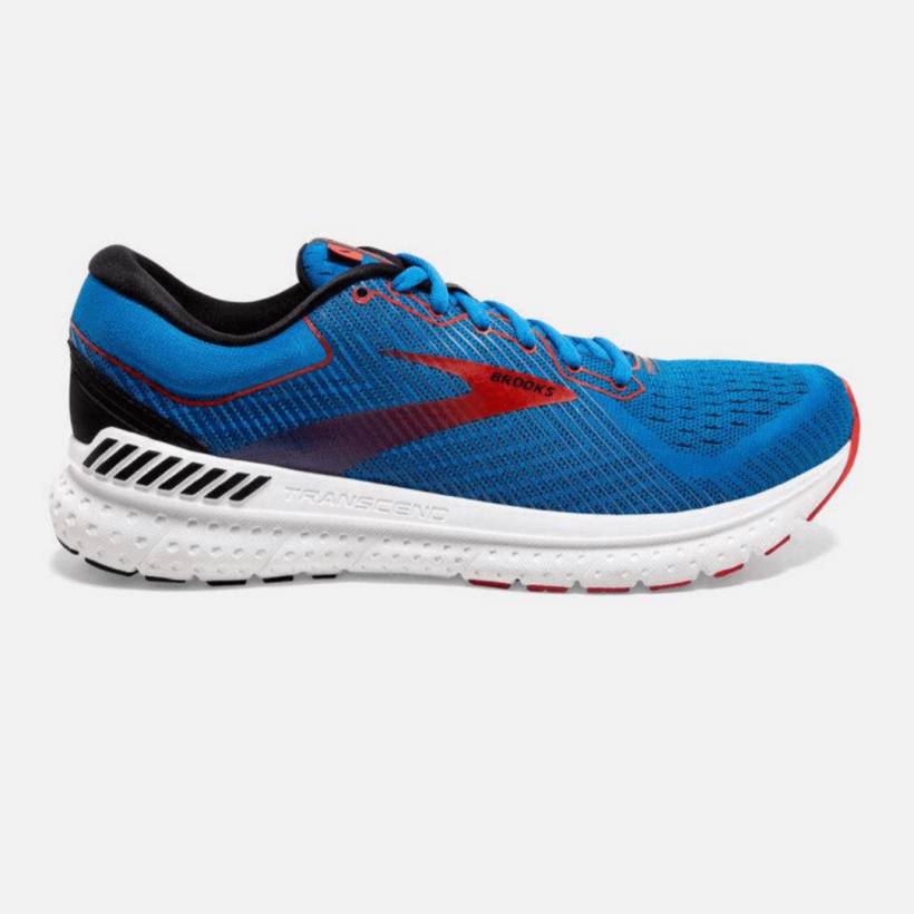 Sapatos masculinos Brooks Transcend 7 Azul Vermelho SS20