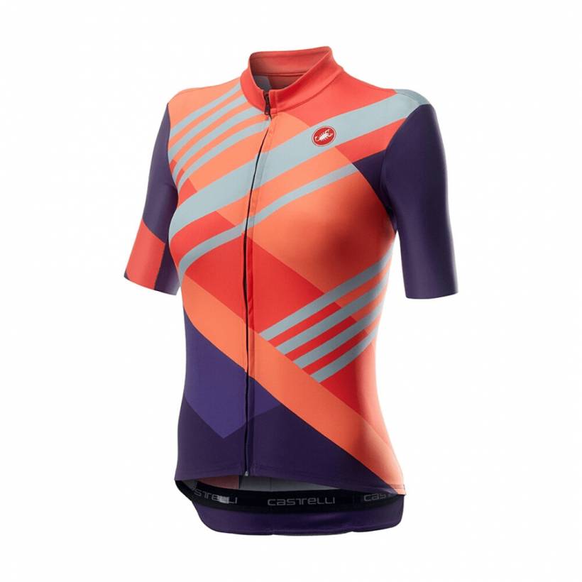 Maglia Manica Corta Castelli Talento Arancio Viola Donna