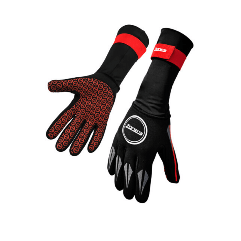 Zone3 Neoprene Swimming Gloves Black Red