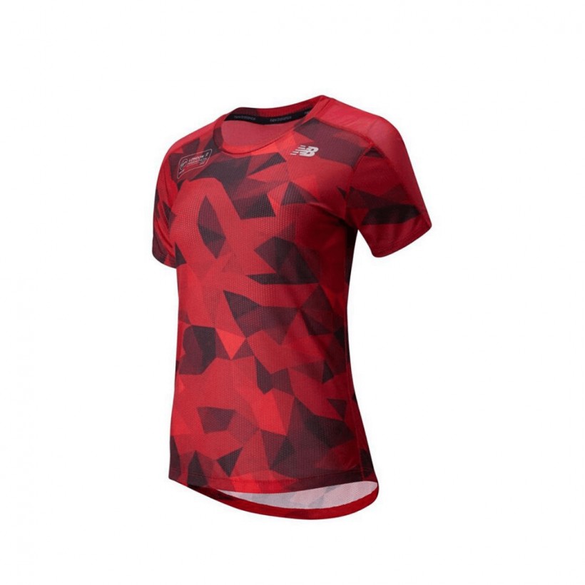 New Balance P IMPACT RUN SS London Marathon Red Black SS20 Woman Shirt