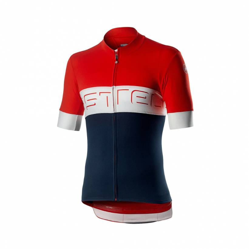 Maillot Castelli Prologo VI Manga Corta Rojo Azul Blanco Hombre