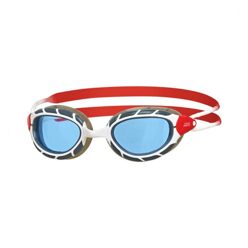 Zoggs Predator Swimming Goggles White Red Black