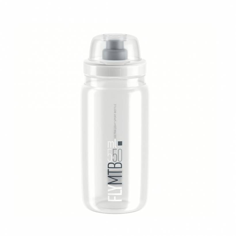Borraccia Elite Fly MTB Trasparente Grigio Logo 550 ML