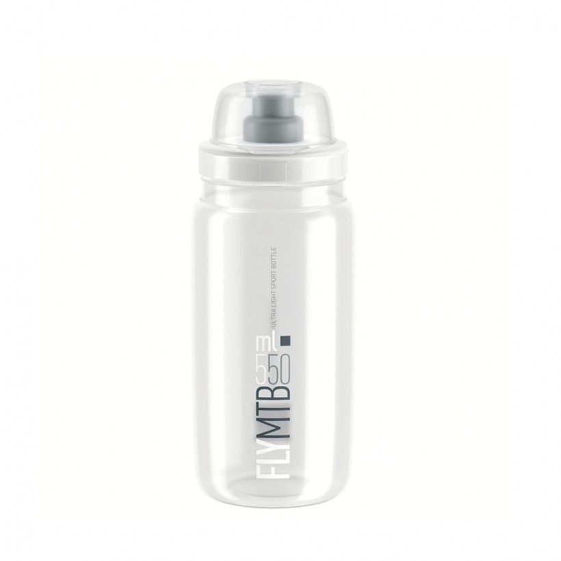 Elite Fly MTB Transparente Flasche Graues Logo 550 ML