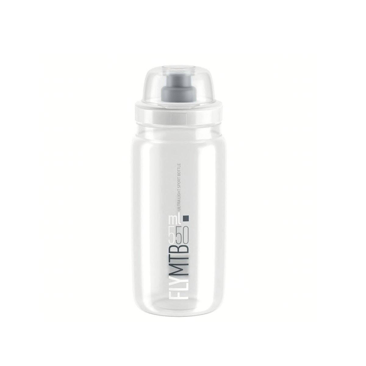 Elite Fly MTB Transparente Flasche Graues Logo 550 ML