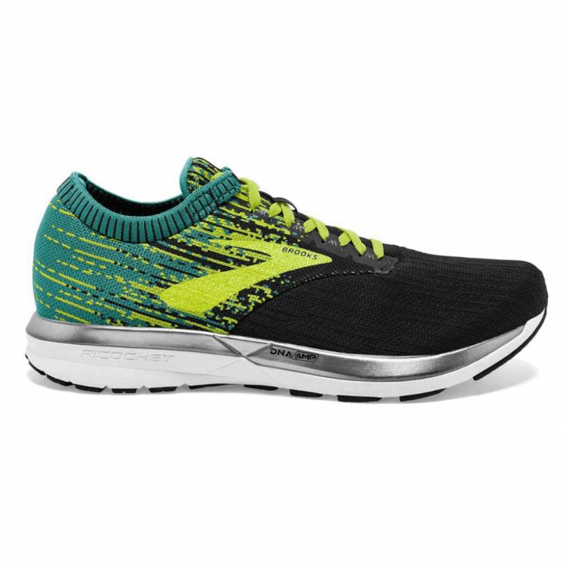 Brooks Ricochet Black Green PV20 Men's Shoes