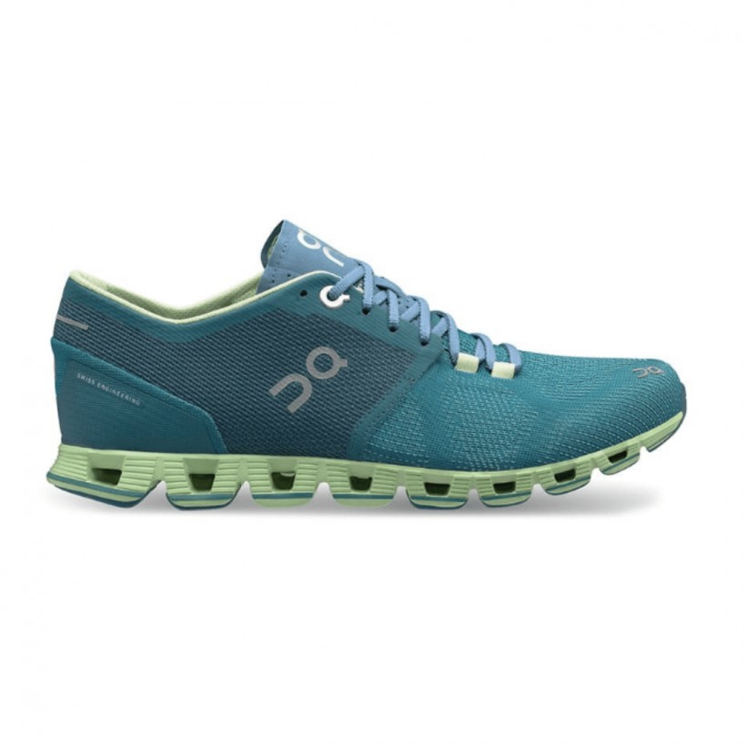 On Cloud X Blue Green Women's Shoes