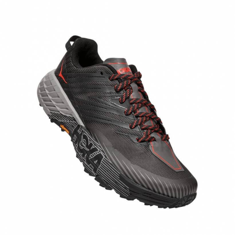 Sapatos masculinos Hoka One One Speedgoat 4 Wide Wide Grey Black SS20