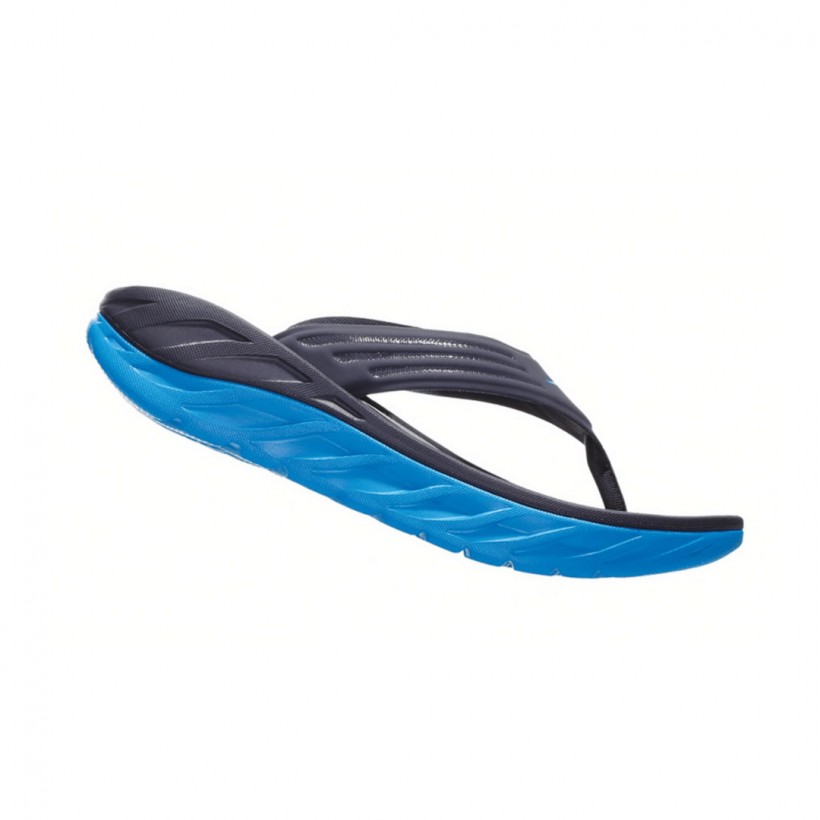 navy blue flip flops leather