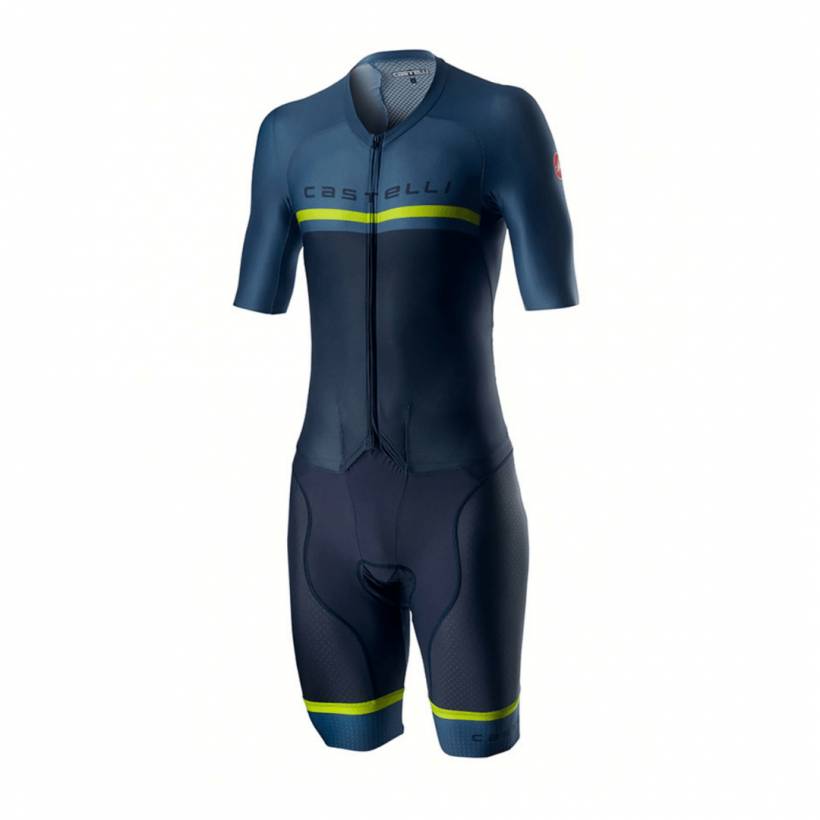Combinaison Castelli Sanremo 4.0 Rosso Corsa Trisuit Bleu Foncé