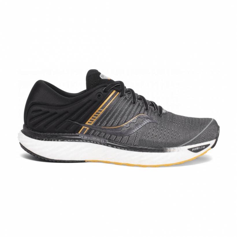 Tênis masculino Saucony Triumph 17 Preto Cinza Amarelo SS20