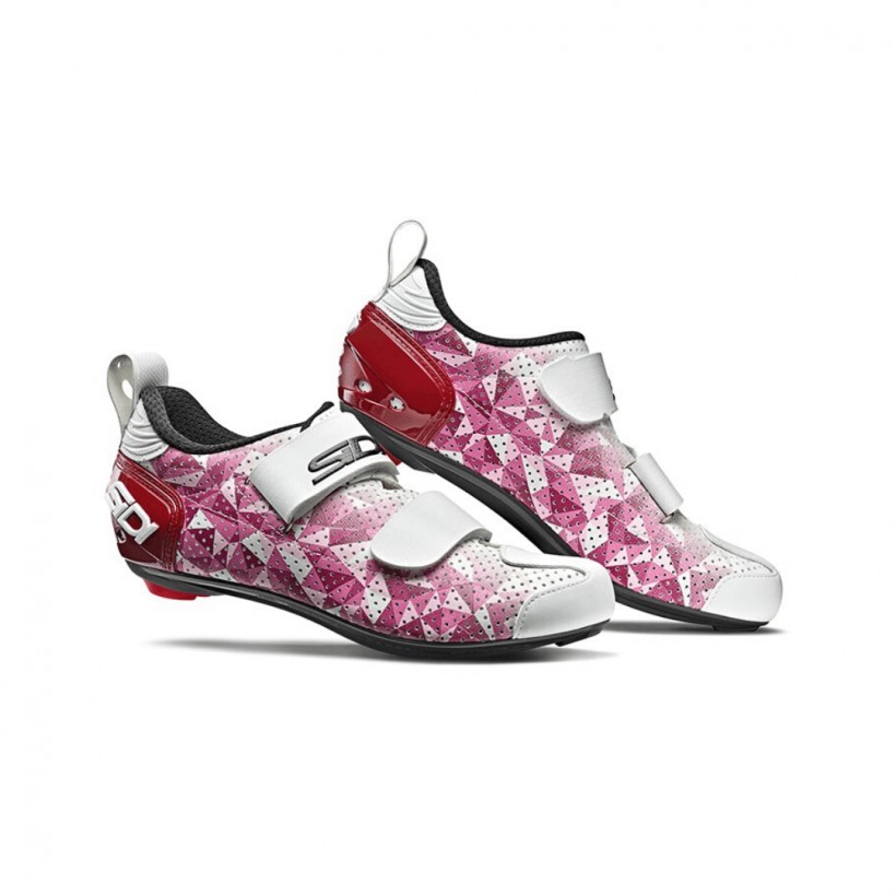 Sidi T5 Air Carbon Pink Weiße Frau Triathlon Schuhe