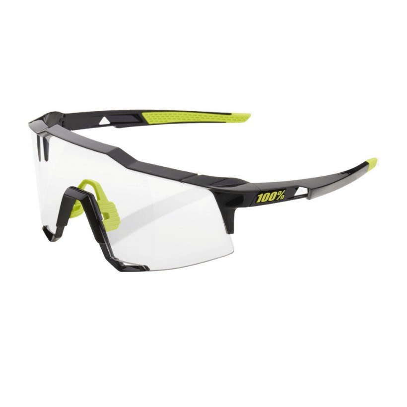 Glasses 100% Speedcraft Polished Black - Photochromic Lenses