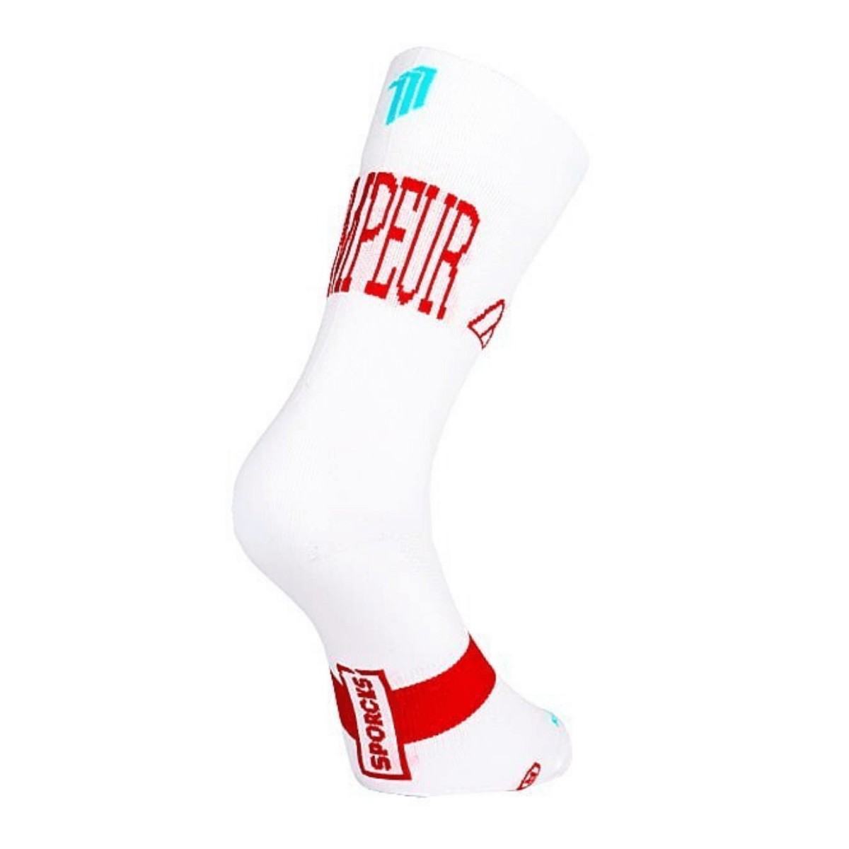 Sporcks Grimpeur White Cycling Sock, Tamanho S