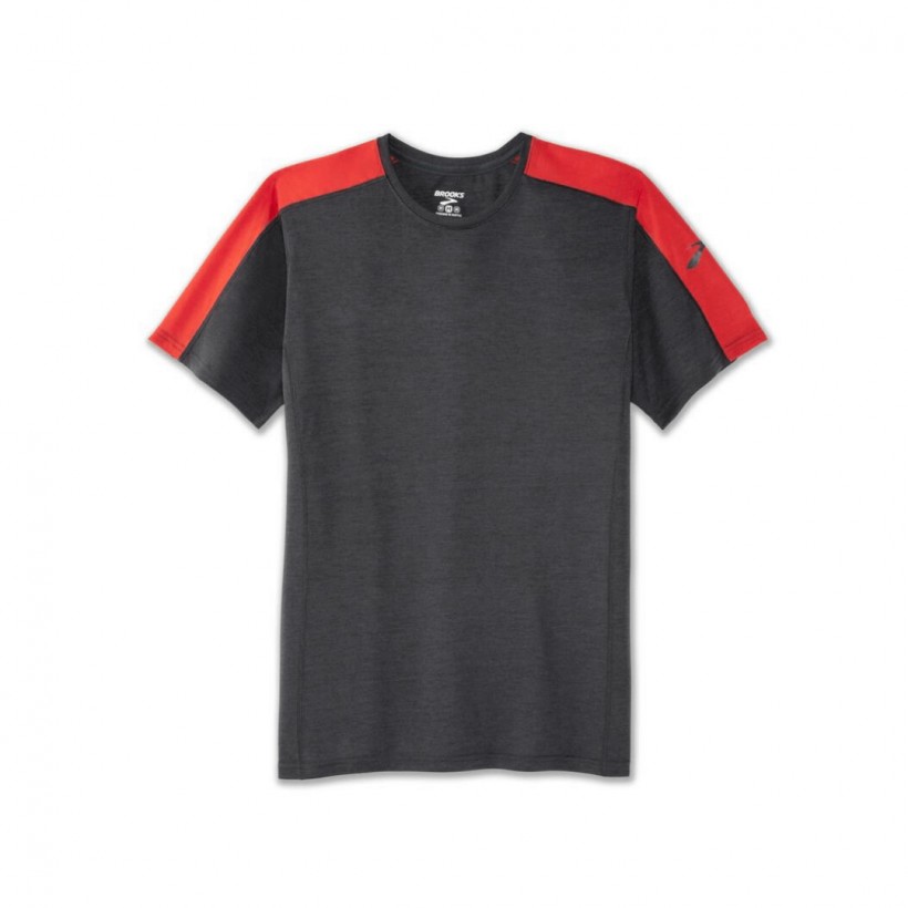 Brooks Distance Kurzarm Rotes T-Shirt