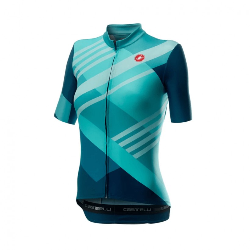 Maillot Femme Castelli Talento Manches Courtes Bleu Turquoise