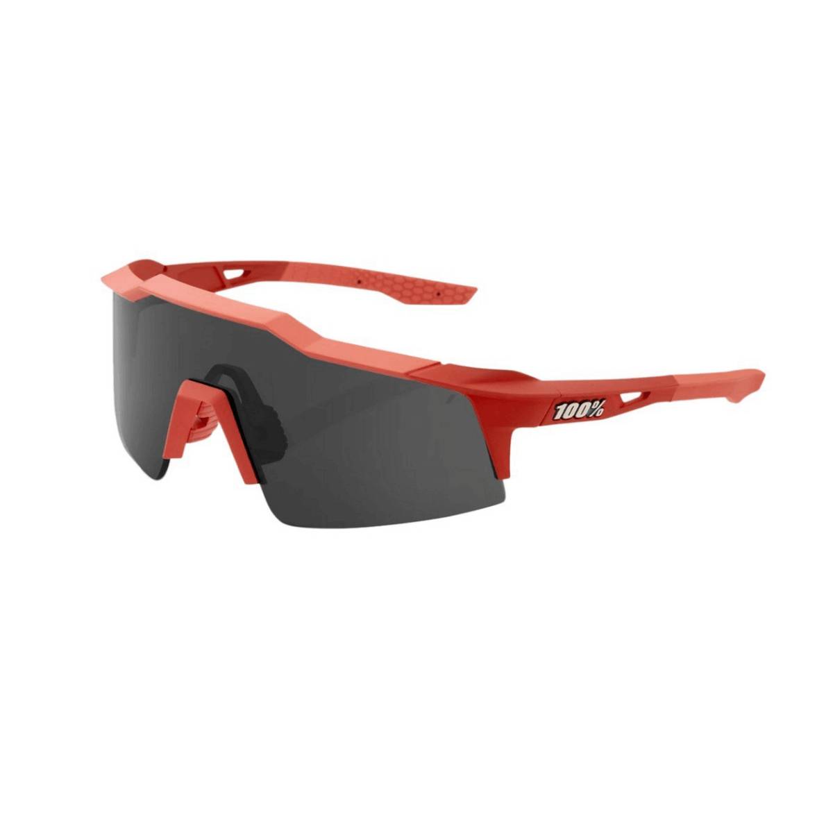 Image of Brille 100% Speedcraft XS Soft Tac Coral - Rauchglas