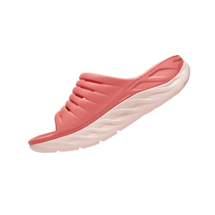 Hoka One One ORA Recovery Slide Pink White Woman Flip Flops