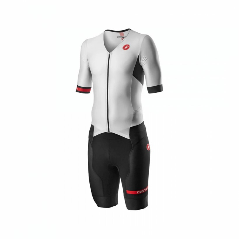 Tuta Tri Manica Corta Castelli Free Sanremo 2 Bianca Nera