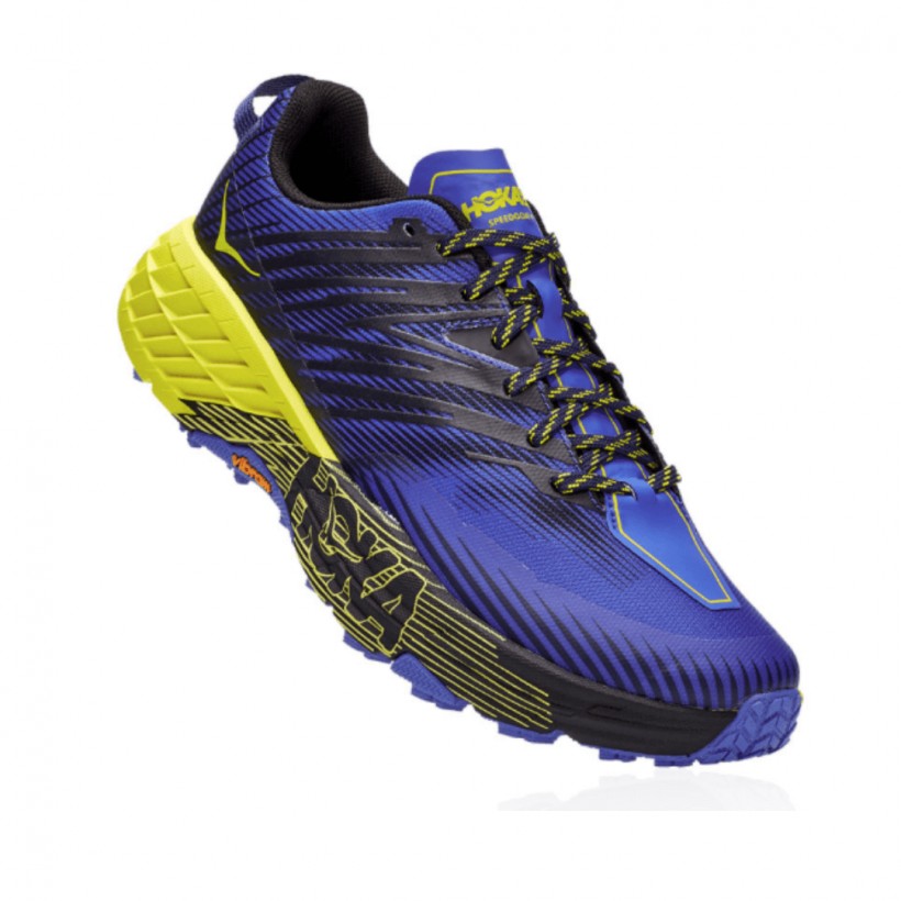 Chaussures Homme Hoka One One Speedgoat 4 Bleu Jaune AW20