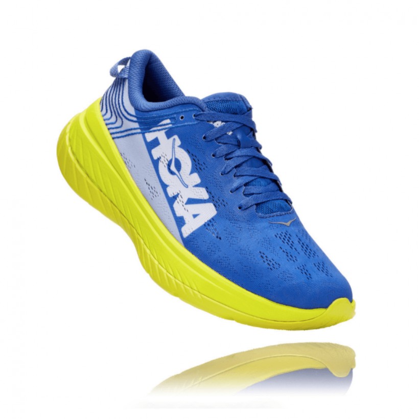 Hoka One One Carbon X Blue Yellow lOI20 Men's Shoe