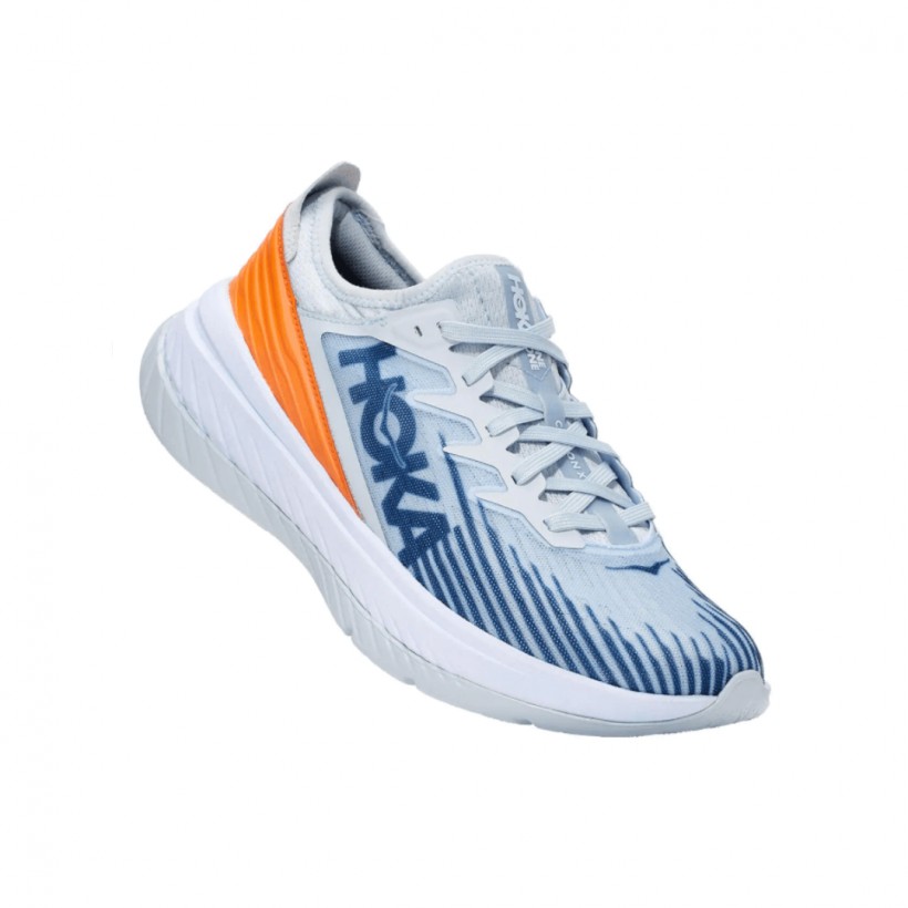 Sapatos Hoka One One Carbon X-SPE Cinza Laranja Azul