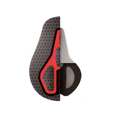 Salopette Castelli Superleggera Nero Rosso con bretelle