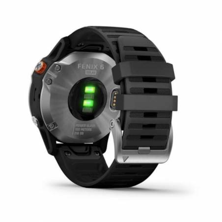 Garmin Fenix 6 Solar prata com pulseira preta