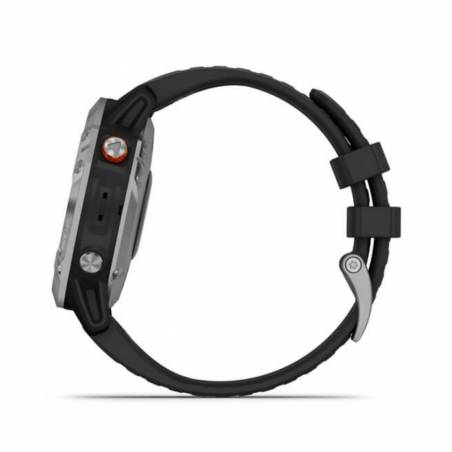 Garmin Fenix 6 Solar prata com pulseira preta