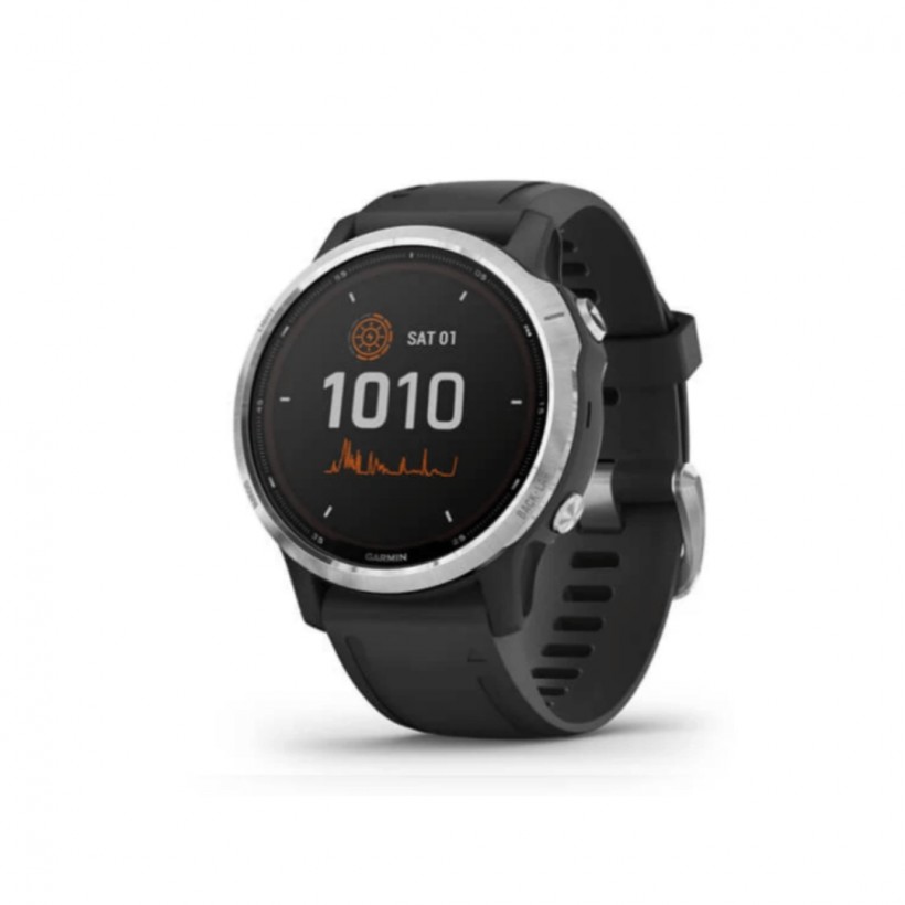 Garmin Fenix 6s Solar silver black strap