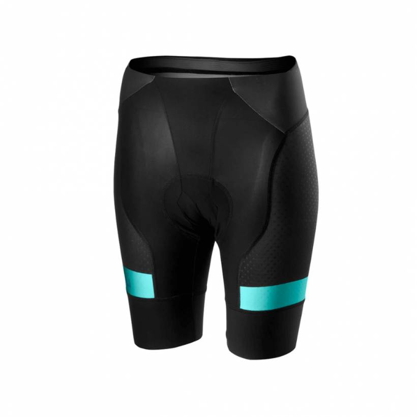 Castelli Free Aero Race 4 Rosso Corsa Black Blue Turquoise Women's Bib Shorts