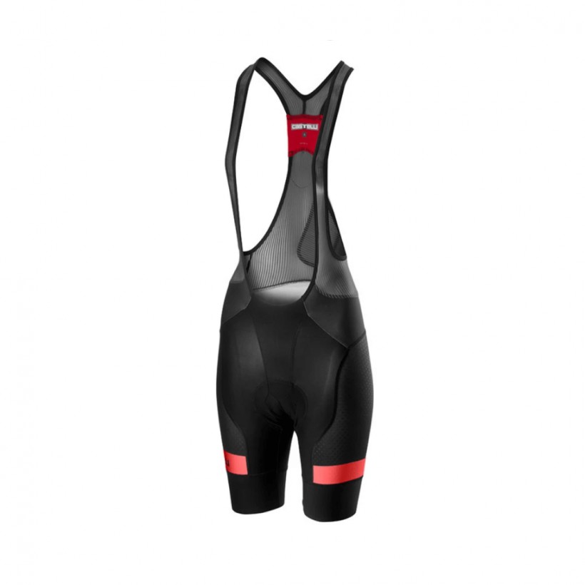 Castelli Free Aero Race 4 Team Rosso Corsa Bib Shorts Black Pink Woman