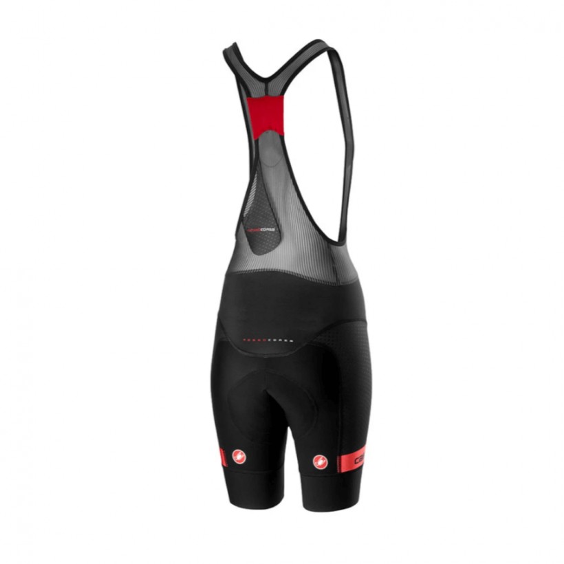Castelli Free Aero Race 4 Team Rosso Corsa Bib Shorts Black Pink Woman