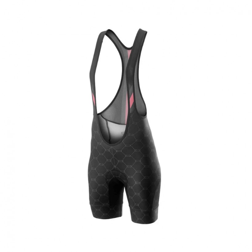 Castelli Atelier Bibshort Schwarz Rosa Frau Culottes