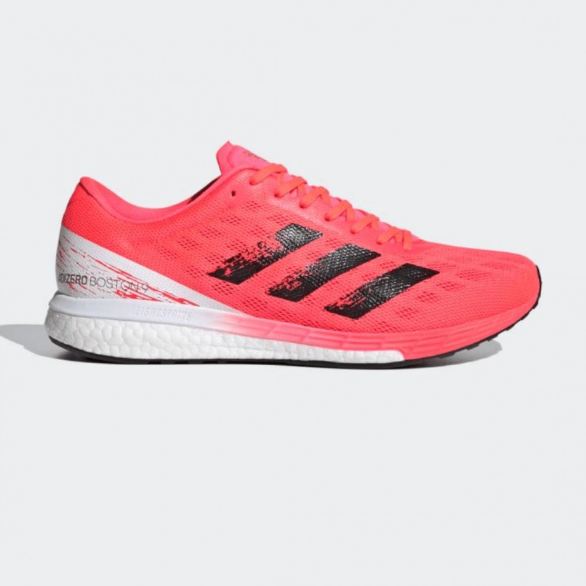 Zapatillas Adidas Adizero Boston 9 Rosa Blanco OI20 Hombre