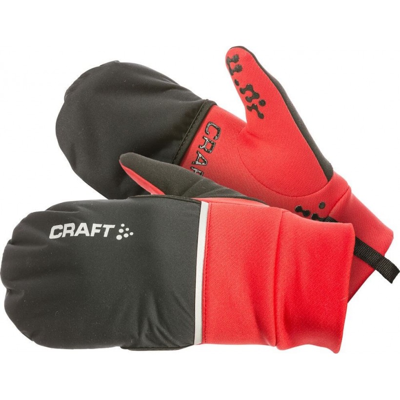 Hybrid Weather Gloves Black / Red Craft