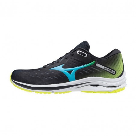 Zapatillas Mizuno Wave Rider 24 Negro Amarillo OI20 Hombre