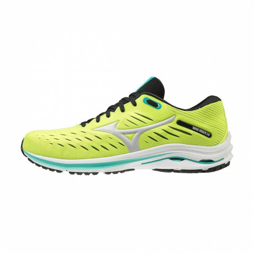 Zapatillas Mizuno Wave Rider 24 Amarillo Gris OI20 Hombre