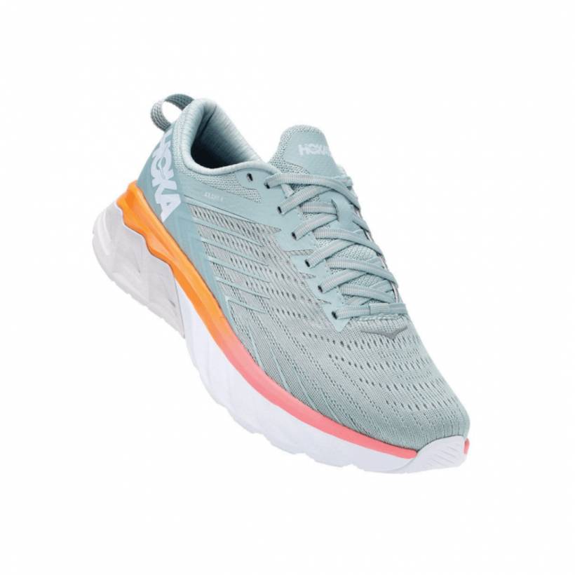 Sapatos femininos Hoka One One Arahi 4 azul laranja rosa SS20