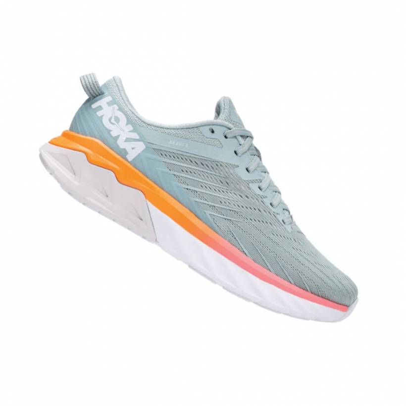 Sapatos femininos Hoka One One Arahi 4 azul laranja rosa SS20