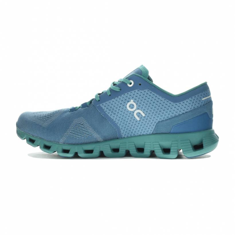 On Cloud X Blue Green Man Shoes