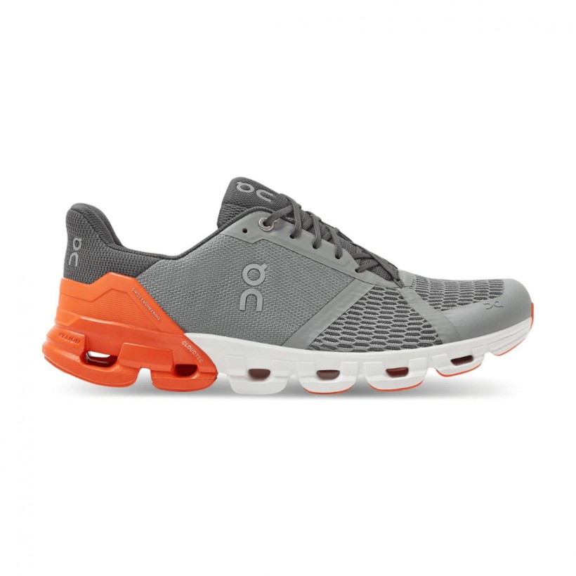 On Cloudflyer Gray Orange Man Shoes